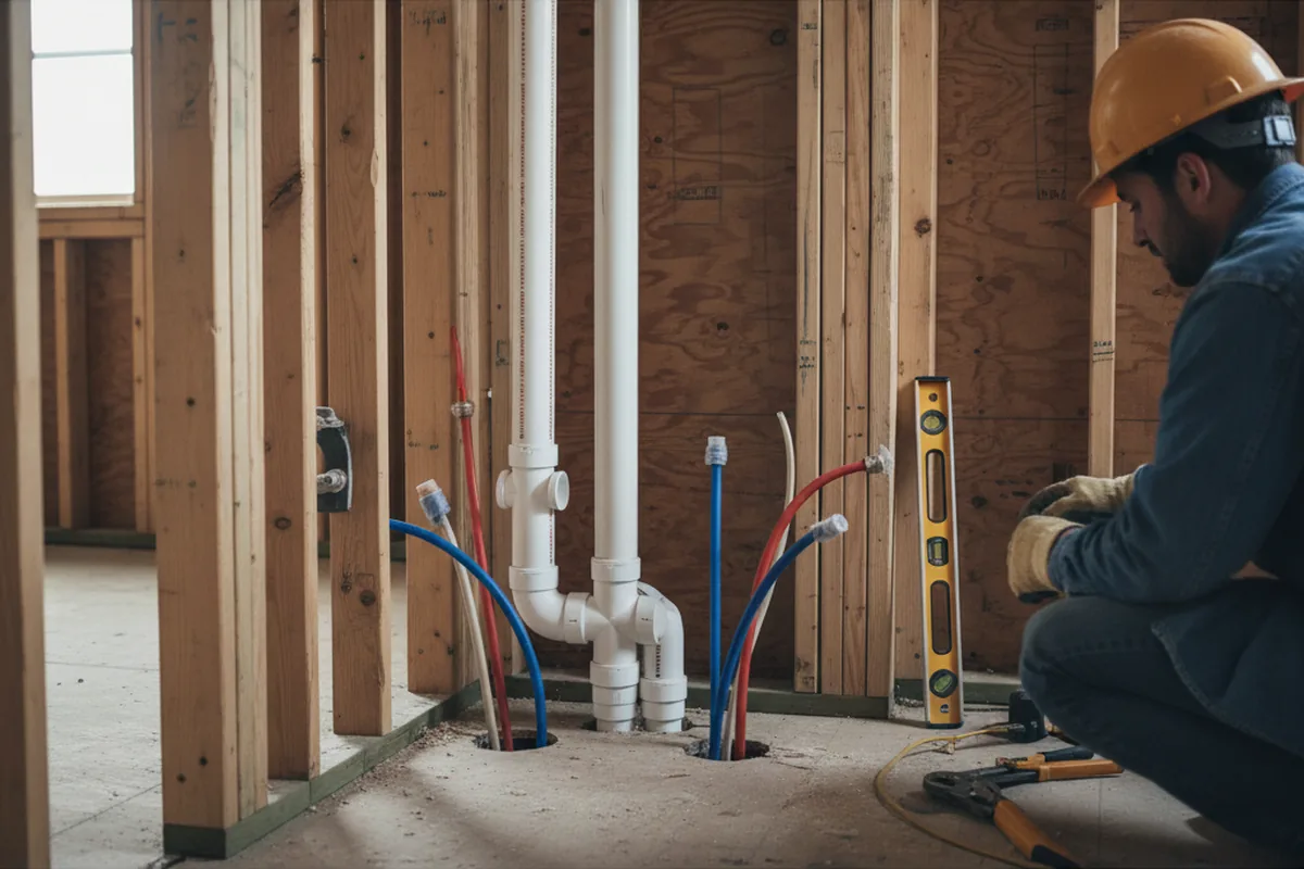 Drain and supply rough-in during Toilet Repair and Installation in Paincourtville